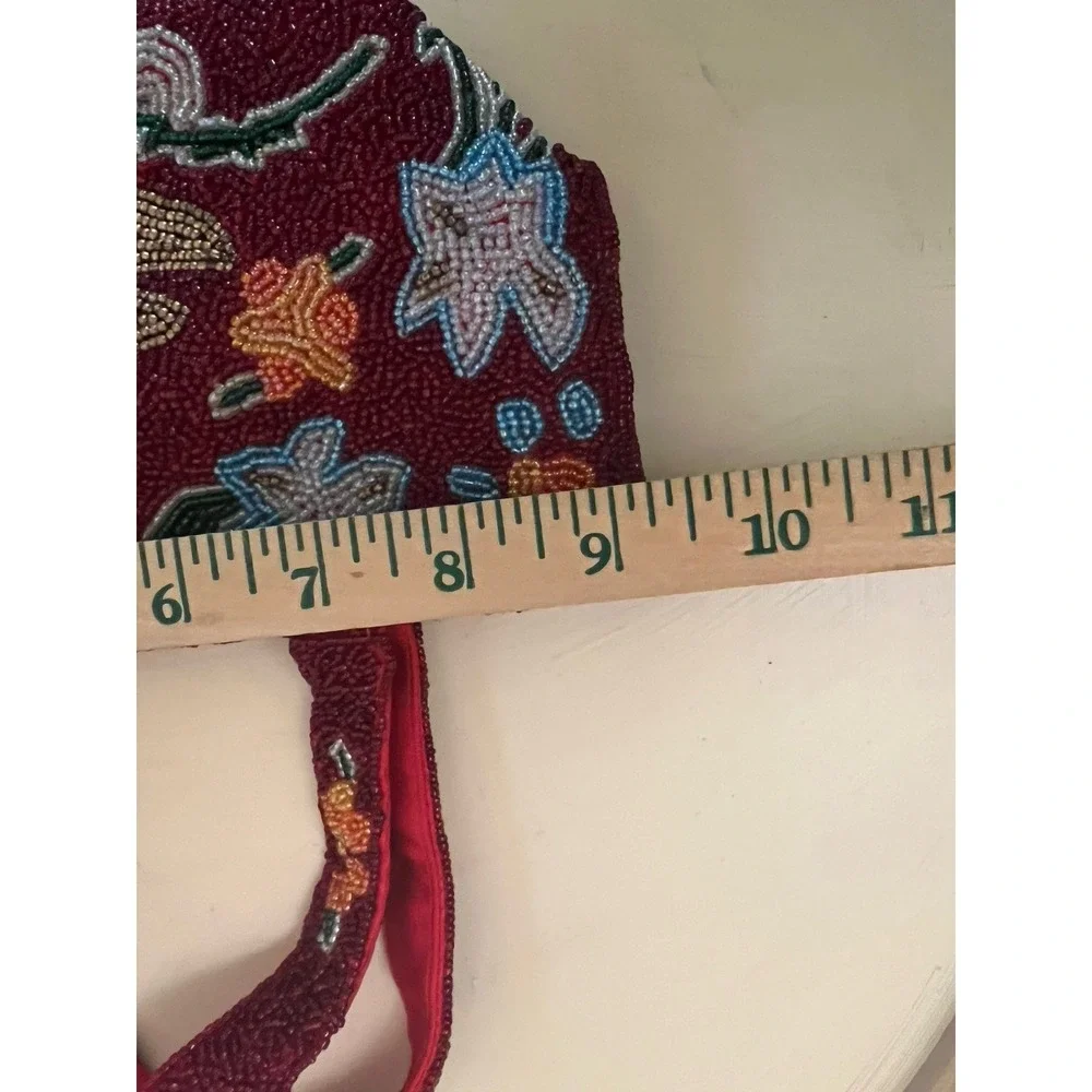 SWEE LO New York vibrant red flower designer little bag- purse, beaded handmade